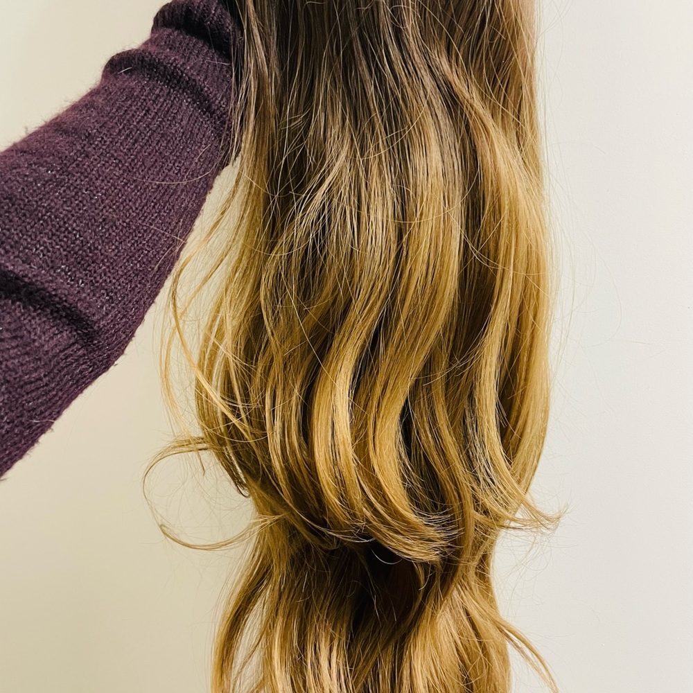 Ombré brown curly synthetic wig. - Picture 9 of 13